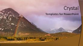  Presentation with beautiful mountains river lake sky nature - Slide deck having rainbow above mountains beautiful natural background and a soft green colored foreground
