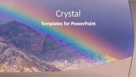  Presentation with beautiful landscapes - Slide set with rainbow-above-mountains-beautiful-natural background and a coral colored foreground