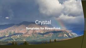  Presentation with beautiful landscapes - Slides with rainbow-above-mountains-beautiful-natural background and a gray colored foreground