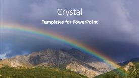  Presentation with beautiful landscapes - Slides with rainbow-above-mountains-beautiful-natural background and a seafoam green colored foreground