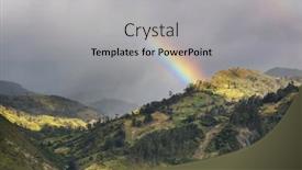  Presentation with beautiful nature - Presentation theme enhanced with rainbow-above-mountains-beautiful-natural and a light gray colored foreground