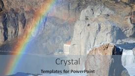  Presentation with falls - Slide set consisting of rainbow-above-the-river background and a light blue colored foreground