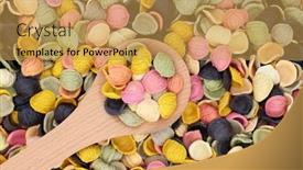  Presentation with gluten free - Presentation design consisting of rainbow-arcobalena-pasta background and a yellow colored foreground