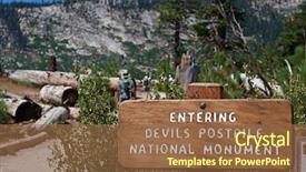  Presentation with devils - Cool new PPT theme with rainbow arrows - hikers traverse the high country backdrop and a tawny brown colored foreground