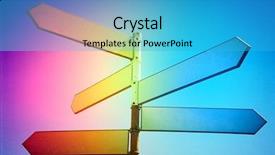  Presentation with coloured - Beautiful theme featuring rainbow arrows - multi coloured sign post backdrop and a teal colored foreground