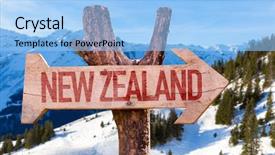  Presentation with winter and new beginnings - Amazing presentation theme having rainbow arrows - new zealand wooden sign backdrop and a light blue colored foreground