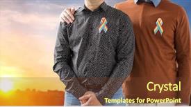  Presentation with rainbow lgbt - Slides with rainbow awareness ribbons over city background and a  colored foreground