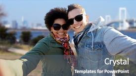  Presentation with japan girl - Cool new slides with rainbow bridge at tokyo backdrop and a  colored foreground