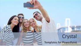  Presentation with asia tourism - Slide set featuring rainbow bridge in japan background and a  colored foreground