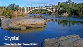  Presentation with rainbow - Presentation enhanced with rainbow bridge background and a ocean colored foreground