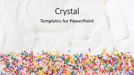  Presentation with sprinkles - Audience pleasing presentation theme consisting of rainbow cake - sugar sprinkles on a white backdrop and a white colored foreground