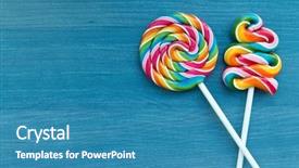  Presentation with rainbow - Audience pleasing PPT theme consisting of rainbow christmas - two lollipops with many colors backdrop and a teal colored foreground