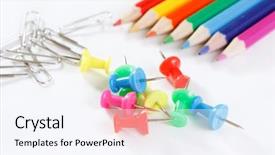  Presentation with tools - PPT layouts consisting of view of the office tools background and a sky blue colored foreground