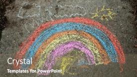  Presentation with lightning - Slides with rainbow-clouds-lightning-and-sun background and a  colored foreground