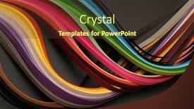  Presentation with rainbow wave - PPT theme consisting of rainbow-color-strip-wave-paper background and a tawny brown colored foreground