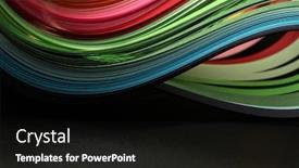  Presentation with rainbow wave - Presentation design featuring rainbow-color-strip-wave-paper background and a black colored foreground