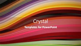  Presentation with rainbow wave - Theme having rainbow-color-strip-wave-paper background and a tawny brown colored foreground