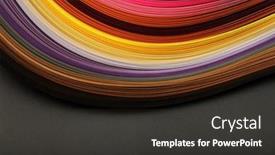  Presentation with rainbow wave - Cool new PPT theme with rainbow-color-strip-wave-paper backdrop and a dark gray colored foreground