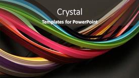  Presentation with rainbow wave - Beautiful theme featuring rainbow-color-strip-wave-paper backdrop and a tawny brown colored foreground