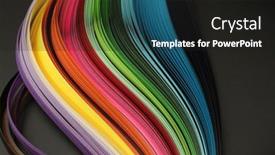  Presentation with rainbow wave - Amazing presentation having rainbow-color-strip-wave-paper backdrop and a dark gray colored foreground