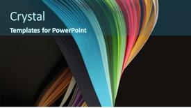  Presentation with rainbow wave - Slide set featuring rainbow-color-strip-wave-paper background and a ocean colored foreground