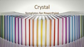  Presentation with symmetrical - Slide deck with rainbow colors paper wrapped book background and a sky blue colored foreground
