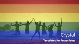 Presentation with equality - PPT layouts enhanced with rainbow flags - celebrating marriage equality group background and a ocean colored foreground