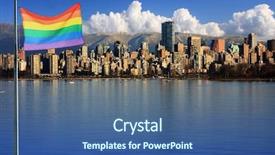  Presentation with gay flag - Theme featuring rainbow flags - gay pride flag in beautiful background and a ocean colored foreground