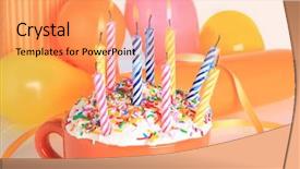  Presentation with vertical - Cool new PPT theme with birthday candles presents and balloons also available in vertical backdrop and a coral colored foreground
