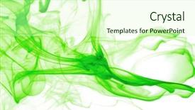  Presentation with abstract green smoke - Cool new PPT theme with smoke isolated on white background backdrop and a soft green colored foreground