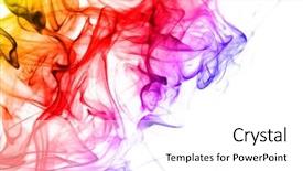  Presentation with smoke - Amazing slides having colored smoke isolated on white backdrop and a white colored foreground