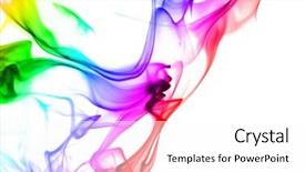  Presentation with smoke - Cool new theme with colored smoke isolated on white backdrop and a white colored foreground