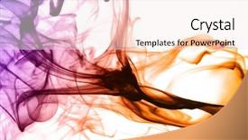  Presentation with green smoke color - Slides consisting of colored smoke isolated on white background and a sky blue colored foreground