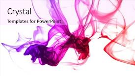  Presentation with smoke - Audience pleasing PPT layouts consisting of colored smoke isolated on white backdrop and a lavender colored foreground