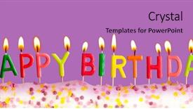  Presentation with lit candles - Beautiful slide set featuring happy birthday lit candles backdrop and a coral colored foreground