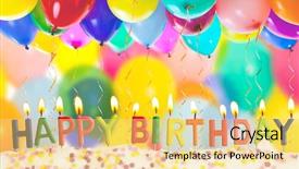  Presentation with lit candles - Beautiful presentation featuring happy birthday lit candles backdrop and a yellow colored foreground