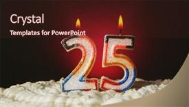  Presentation with anniversary - Slide deck consisting of 5 anniversary - tasty cake with candles background and a wine colored foreground