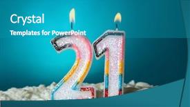  Presentation with first birthday - Amazing slides having candles for twenty first birthday backdrop and a teal colored foreground