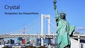  Presentation with tokyo - Amazing presentation theme having tokyo city backdrop and a light blue colored foreground