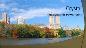  Presentation with new york city subway station - Audience pleasing theme consisting of rainbow garden - new york city manhattan central backdrop and a light blue colored foreground