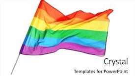  Presentation with rainbow flag - Cool new slides with rainbow gay flag on white backdrop and a white colored foreground