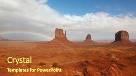  Presentation with hall fame of red stamp - Slide deck featuring rainbow in a red desert background and a  colored foreground