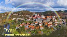  Presentation with czech republic - Beautiful slide deck featuring rainbow in castle loket - czech backdrop and a tawny brown colored foreground