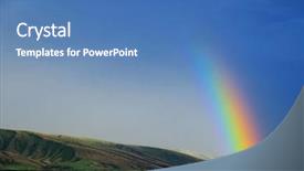  Presentation with storm - Cool new presentation theme with rainbow in rain storm mountains backdrop and a teal colored foreground