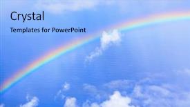  Presentation with sky rainbow - Theme featuring rainbow in sky background and a light blue colored foreground