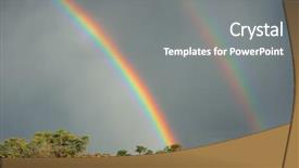  Presentation with sky rainbow - Slides enhanced with rainbow in stormy sky kalahari background and a  colored foreground