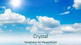  Presentation with sky rainbow - Cool new slide deck with rainbow in the blue sky backdrop and a sky blue colored foreground