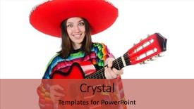  Presentation with pretty girl - Slide set enhanced with rainbow music - pretty mexican girl in vivid background and a  colored foreground