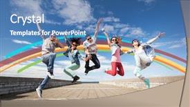  Presentation with teenage - Cool new slide deck with tangerines with leaves on wooden backdrop and a  colored foreground.