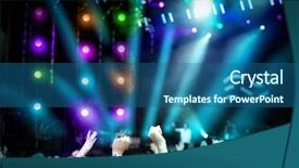  Presentation with stage lights - Slide deck with rainbow music - view of crowd and stage background and a  colored foreground